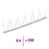 Vidaxl Bird and pigeon pins with 5 rows 6 st 3 m Stainless steel