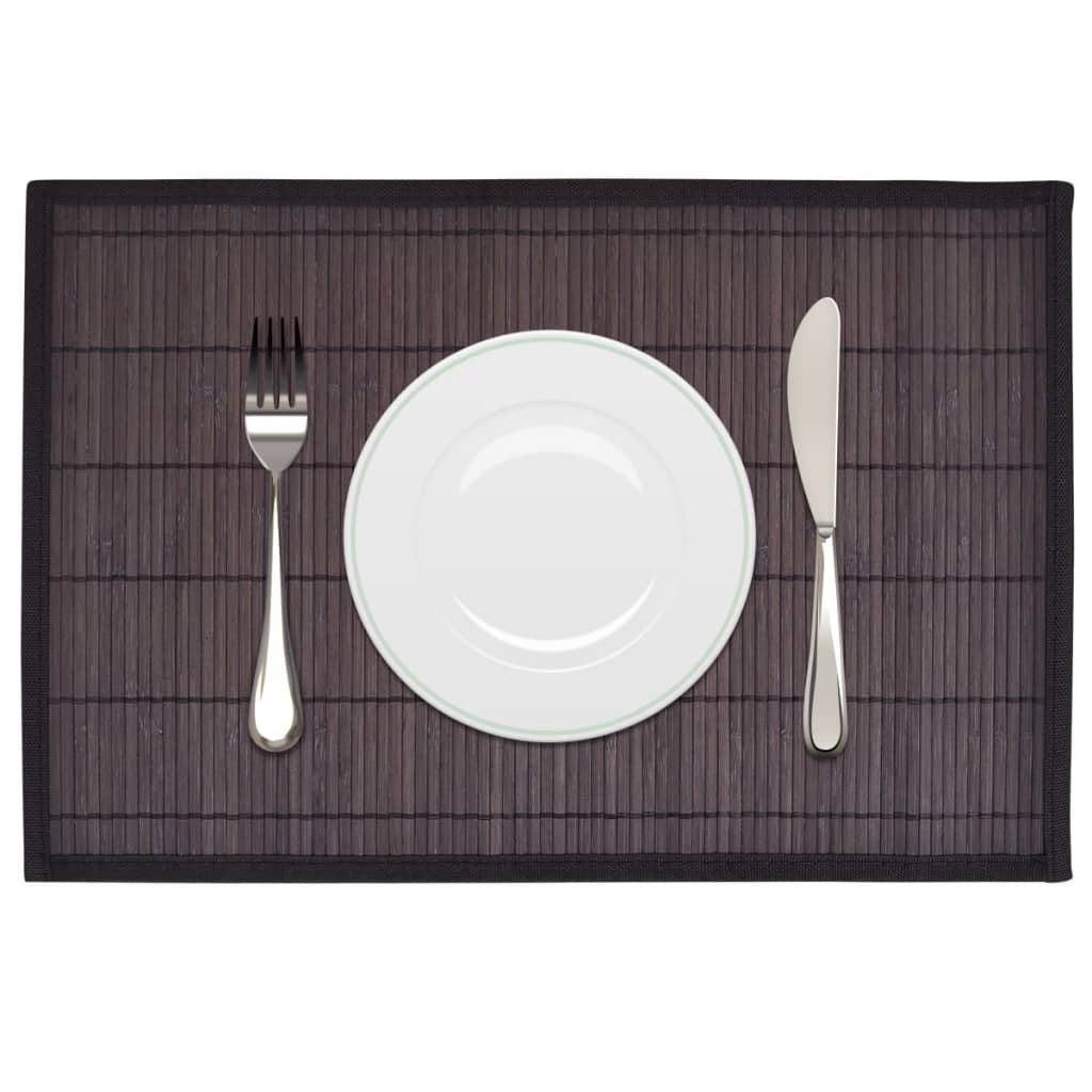 Vidaxl 6 Placemats Bamboo 30 x 45 cm dark brown