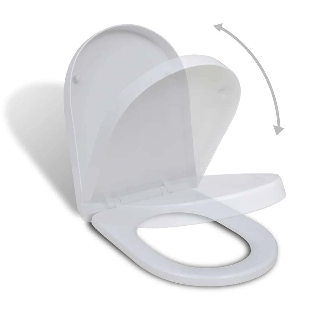 Vidaxl toilet seat soft-close square white