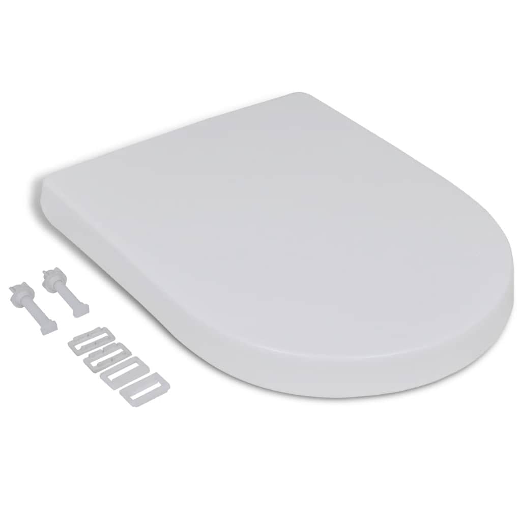 Vidaxl toilet seat soft-close square white