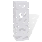 Vidaxl -paraply og gangstokkholder White Square Steel 48,5 cm
