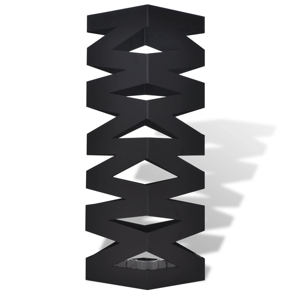 Vidaxl umbrella and walking stick holder square 48.5 cm steel black