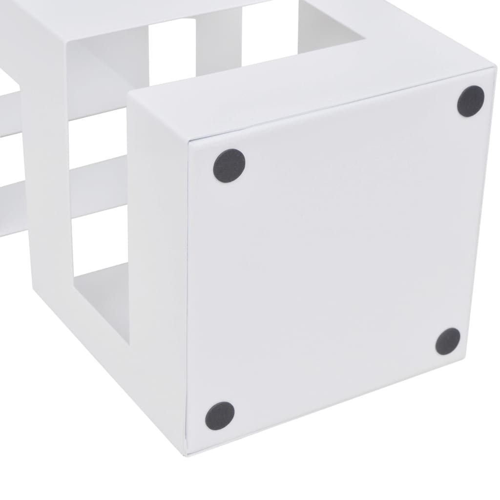 Vidaxl umbrella and walking stick holder white square steel 48.5 cm