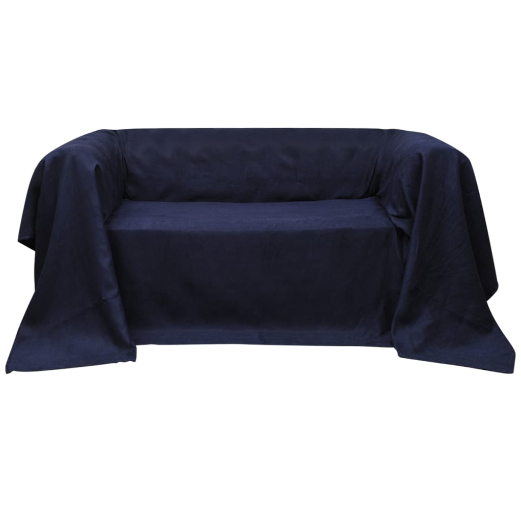 VIDAXL Bank Cover Microsuede Navy Blue 210 x 280 cm