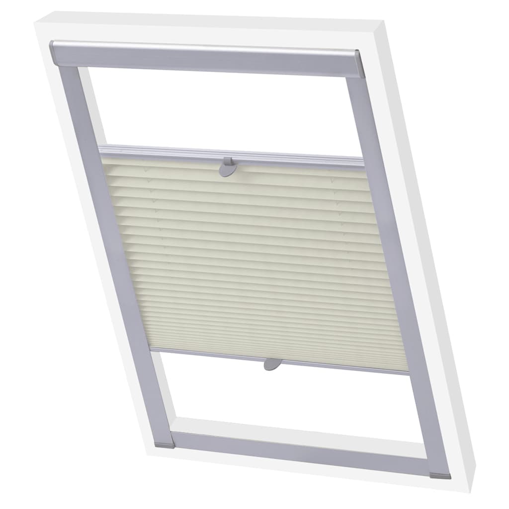 Vidaxl Roller Blind Pleated Cream C04