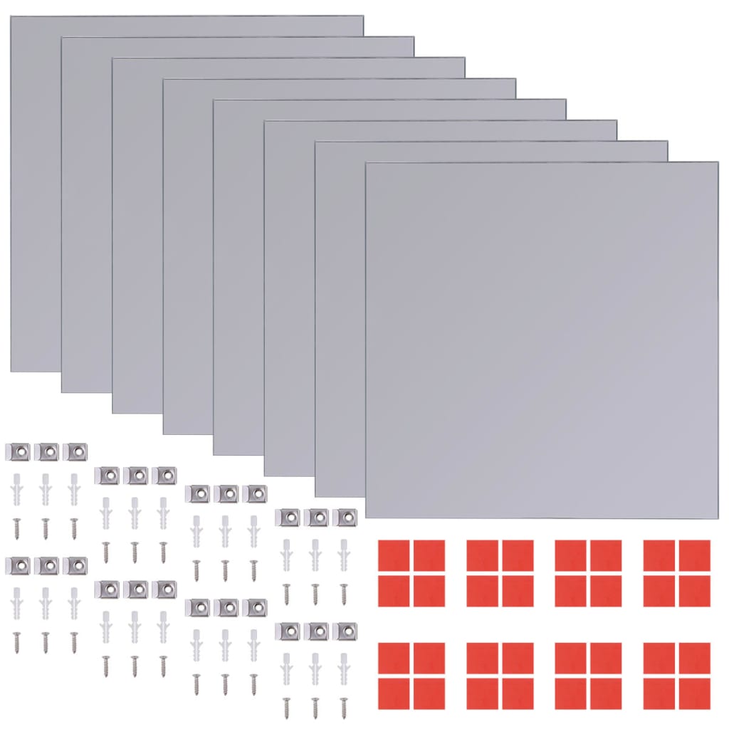 Vidaxl Mirror Tiles Frameless 8 St 20,5 cm sklo