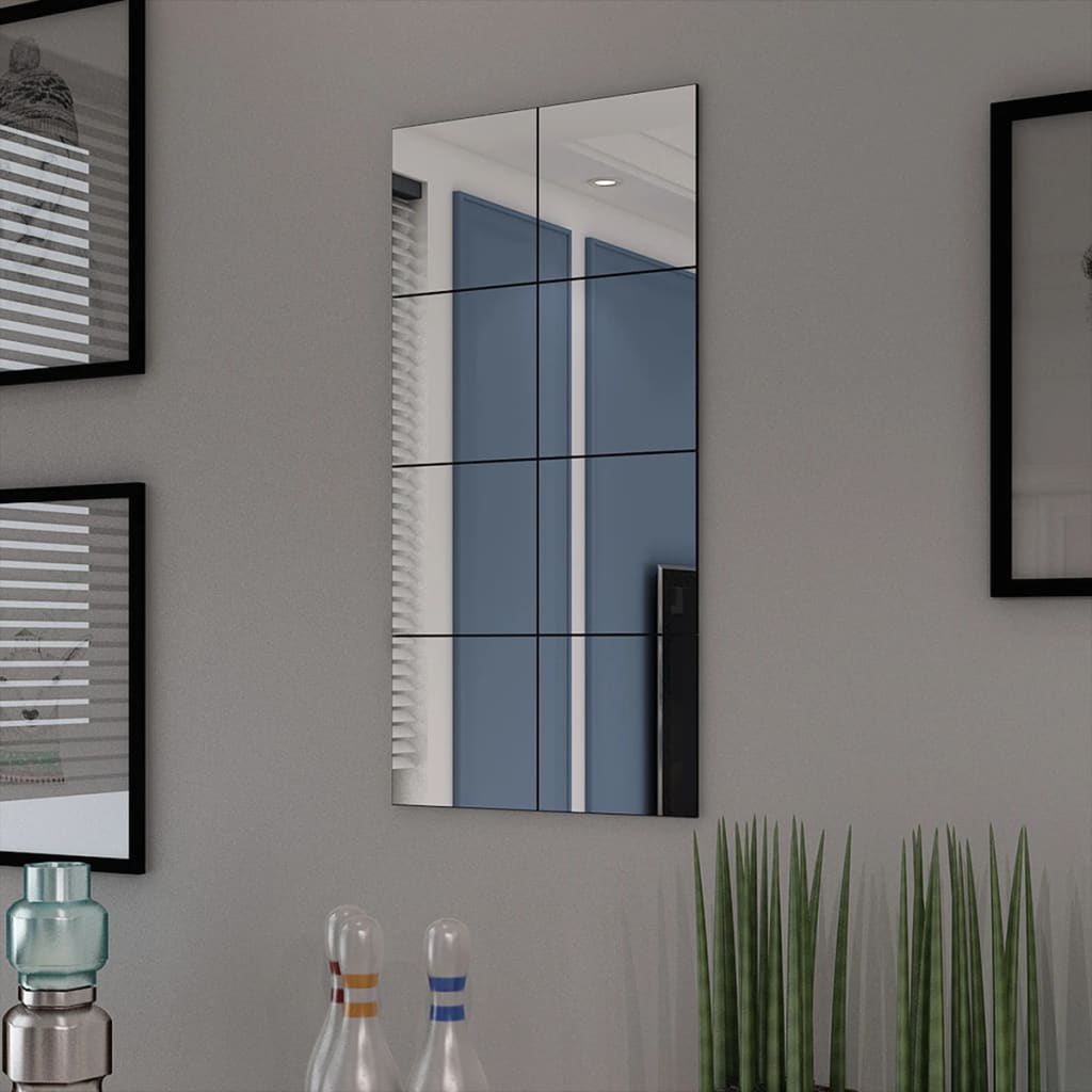 Vidaxl Mirror Tiles Frameless 8 St 20,5 cm sklo