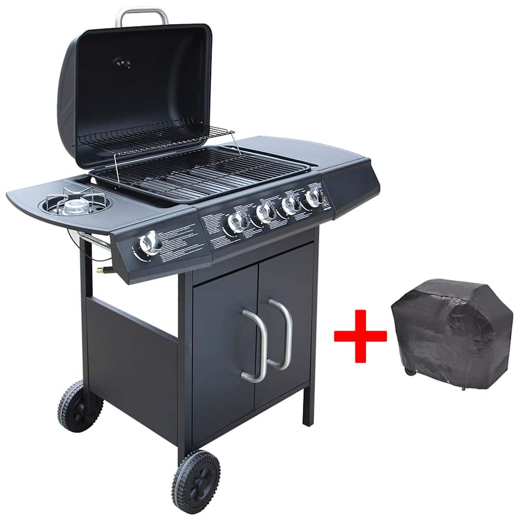 Vidaxl Gasbarbecue 4+1 zóna vaření černá
