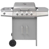 Vidaxl gas barbecue 4+1 cooking zone silver