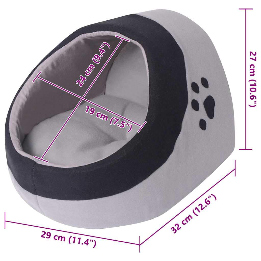 VidaXL cat basket m gray and black