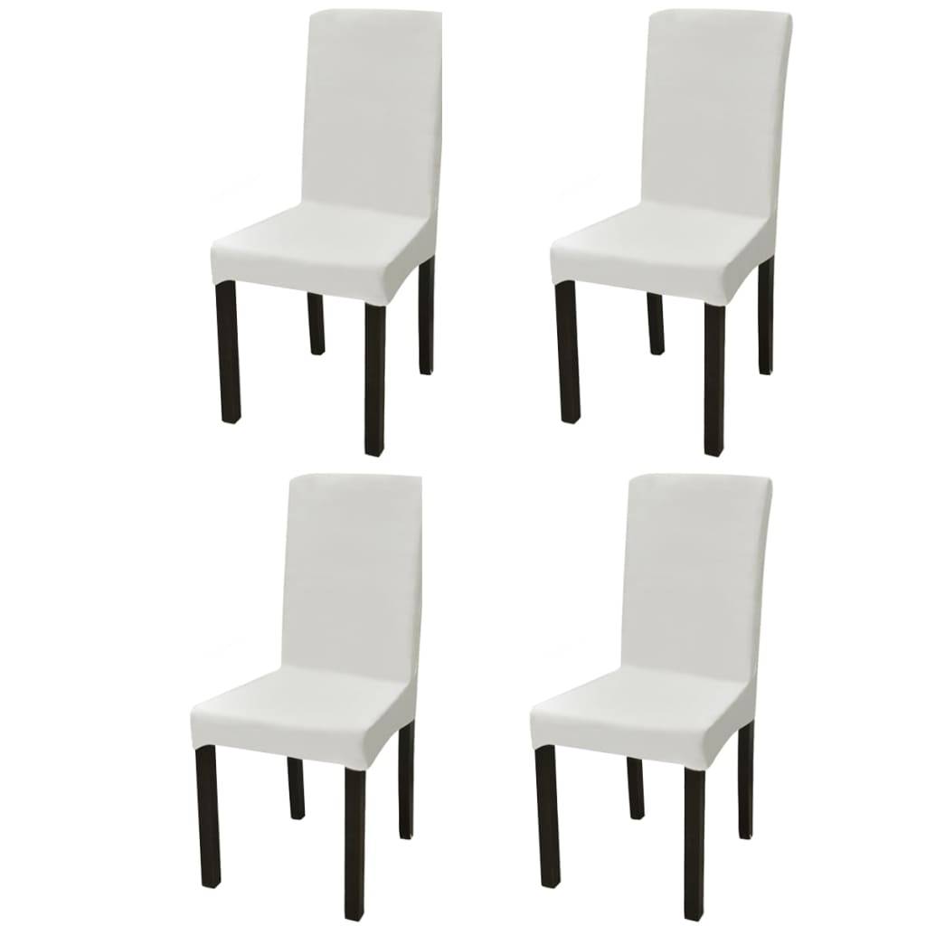 Vidaxl -stol dekker 4 st stretch rett krem ​​-farget