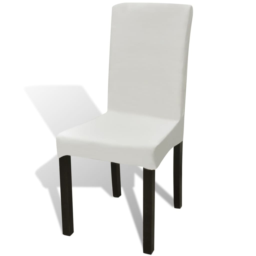 Vidaxl -stol dekker 4 st stretch rett krem ​​-farget