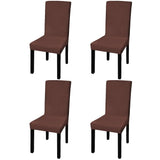 Vidaxl chair covers 4 st stretch straight brown