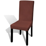 Vidaxl chair covers 4 st stretch straight brown