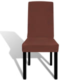 Vidaxl chair covers 4 st stretch straight brown