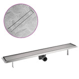 Vidaxl shower drain rectangular stainless steel 830x140 mm