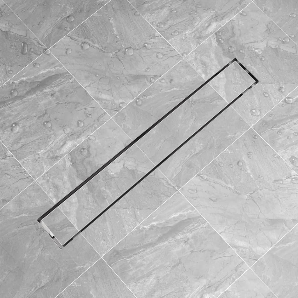 Vidaxl shower drain rectangular stainless steel 830x140 mm