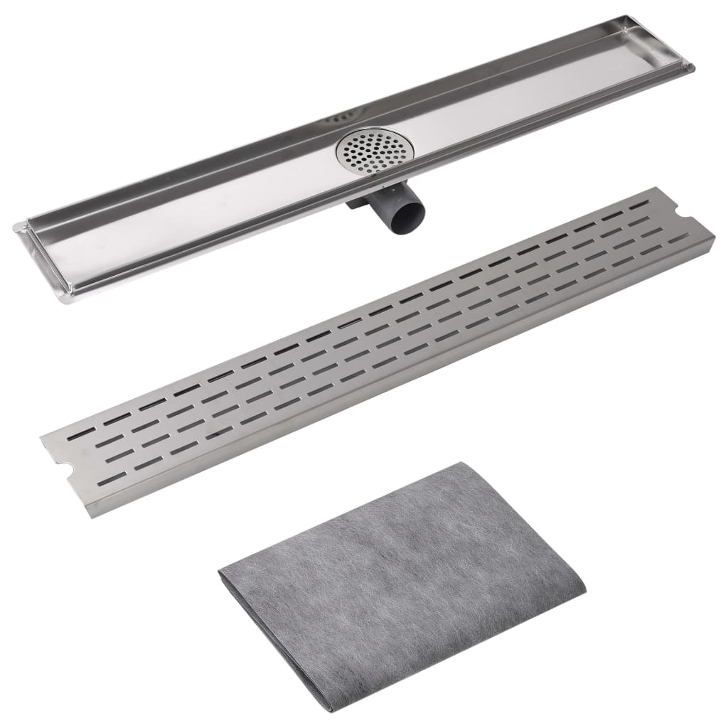 VidaXL shower drain rectangular 830 x 140 mm stainless steel