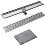 VidaXL shower drain rectangular 830 x 140 mm stainless steel