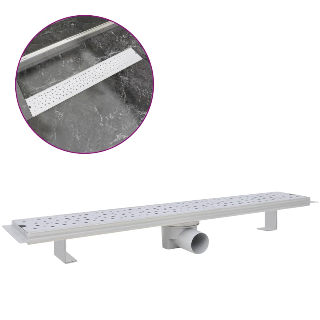 Vidaxl shower drain rectangular bubble 730x140 mm stainless steel