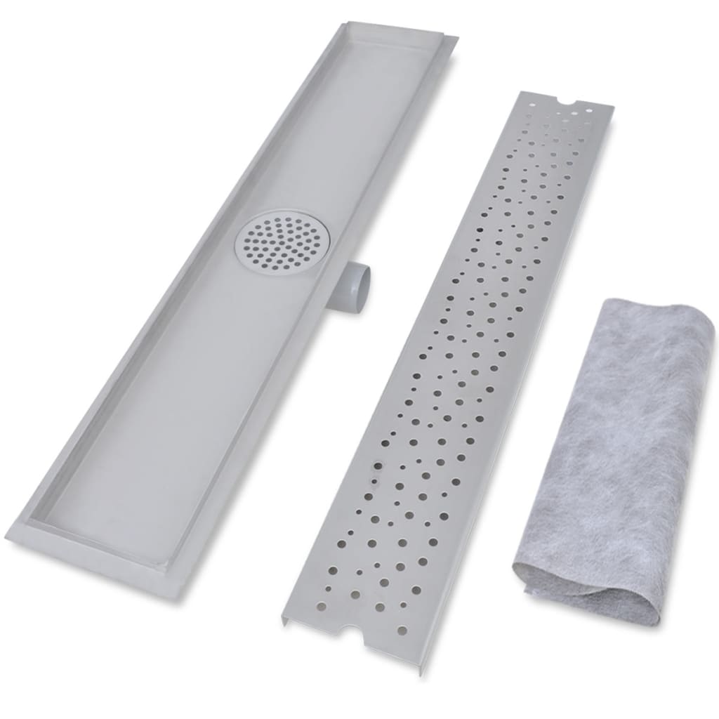 Vidaxl shower drain rectangular bubble 730x140 mm stainless steel