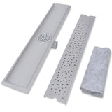 Vidaxl shower drain rectangular bubble 730x140 mm stainless steel