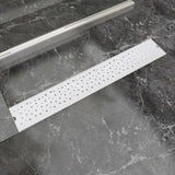 Vidaxl shower drain rectangular bubble 730x140 mm stainless steel