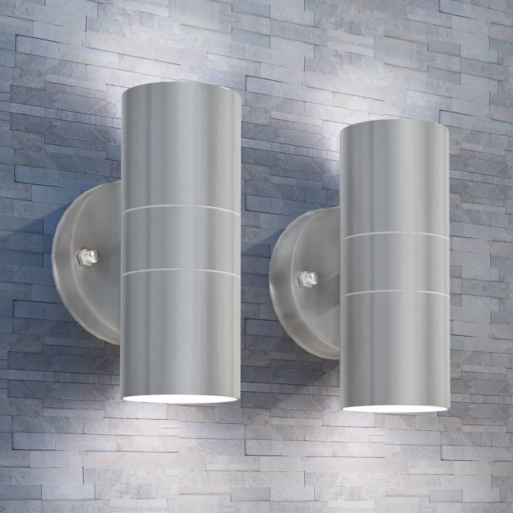 Vidaxl LED nástěnná lampa mimo nerezovou ocel 2 ks