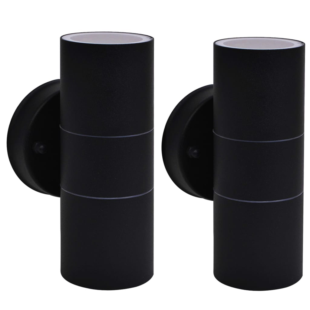 Vidaxl Lampes murales extérieures 2 pcs vers le haut en acier inoxydable
