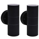Vidaxl Lampes murales extérieures 2 pcs vers le haut en acier inoxydable