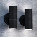 Vidaxl Lampes murales extérieures 2 pcs vers le haut en acier inoxydable