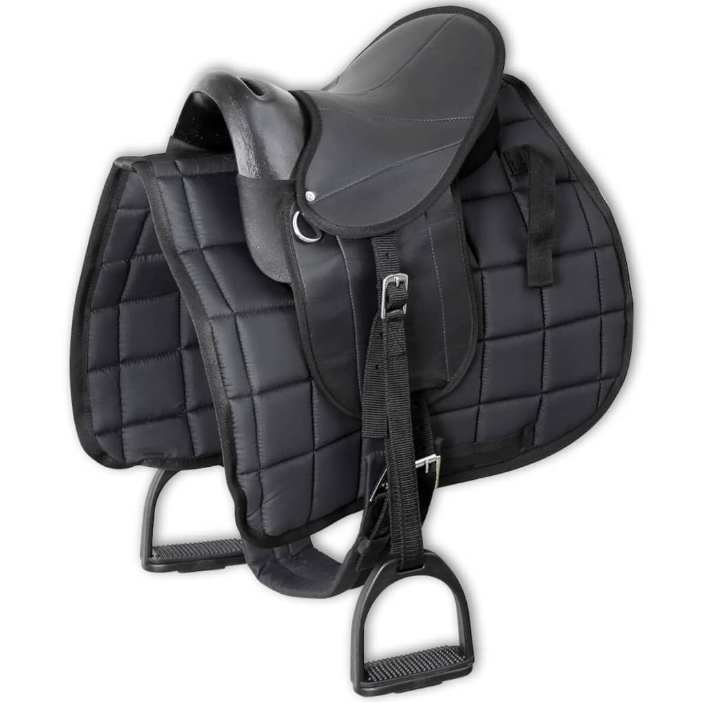 Vidaxl ponny sadel set 10 svart