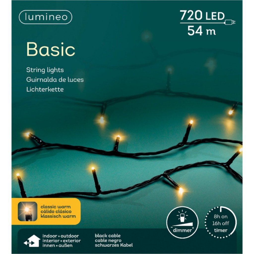 Kaemingk LED basic lights black classic warm l.5400cm