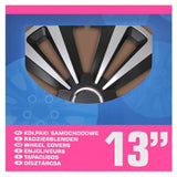 PROPLUS HUBCAPS 4 St Terra 13 '' Colore d'argento e nero
