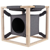 Quapas! cat bed with hammock catcube m 54x54x54 cm gray