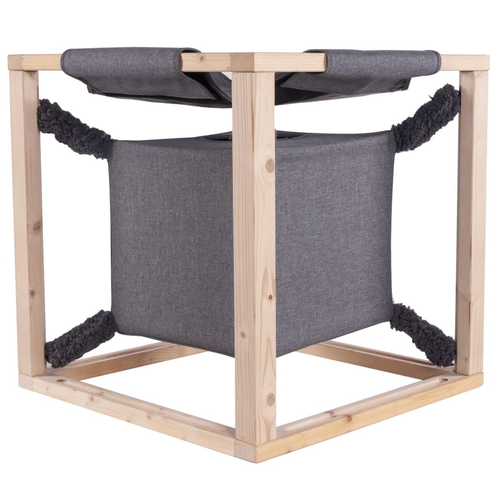 Quapas! cat bed with hammock catcube m 54x54x54 cm gray