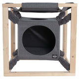 Quapas! cat bed with hammock catcube m 54x54x54 cm gray