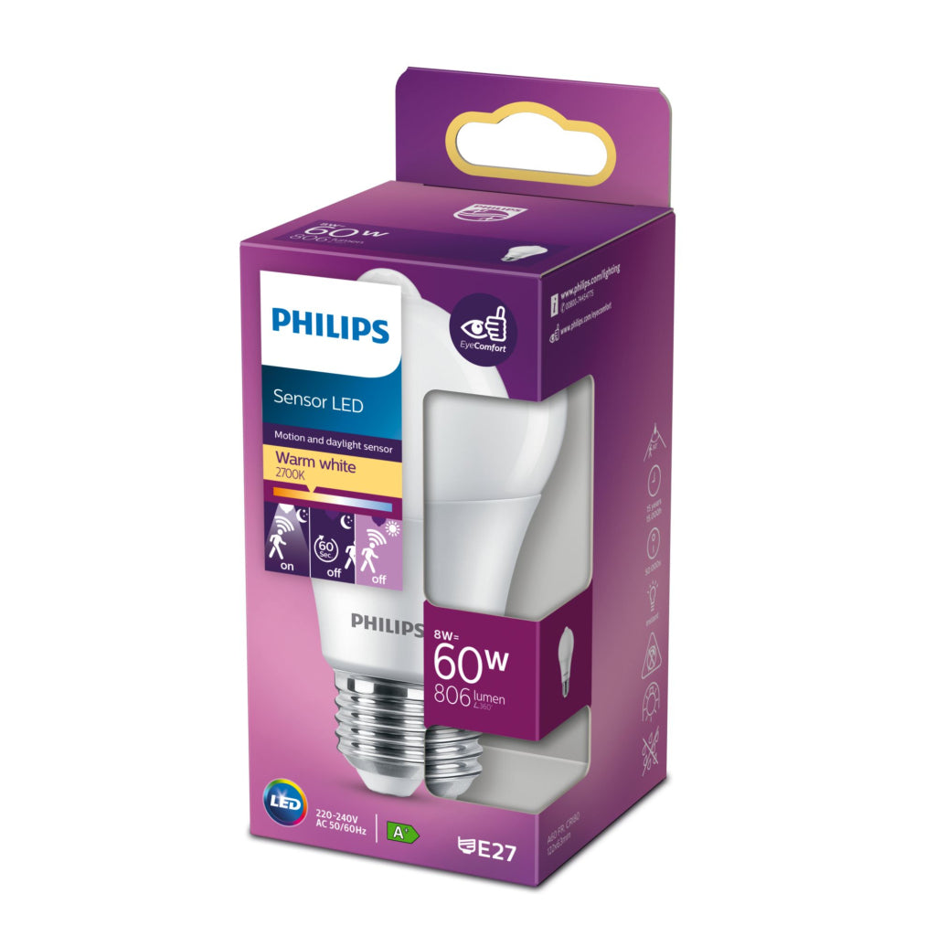 Philips LED Sensor Fr ND 60W E27