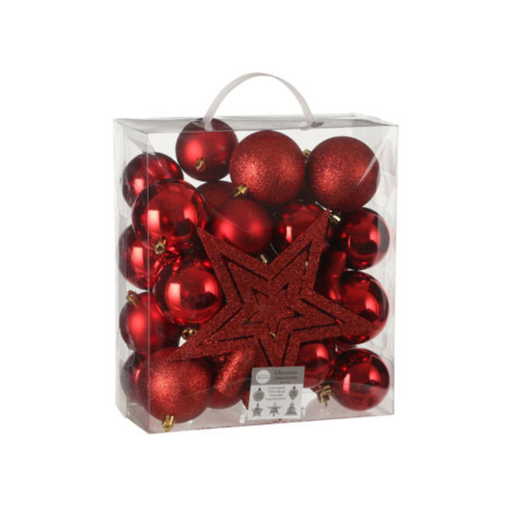 Decoración de boom inquebrantable Red 40 piezas