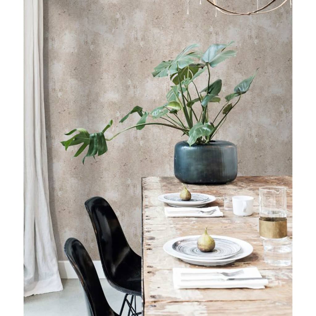 North wall Wallpaper Concrete Beige