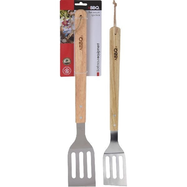 BBQ spatula stainless steel wood 46cm