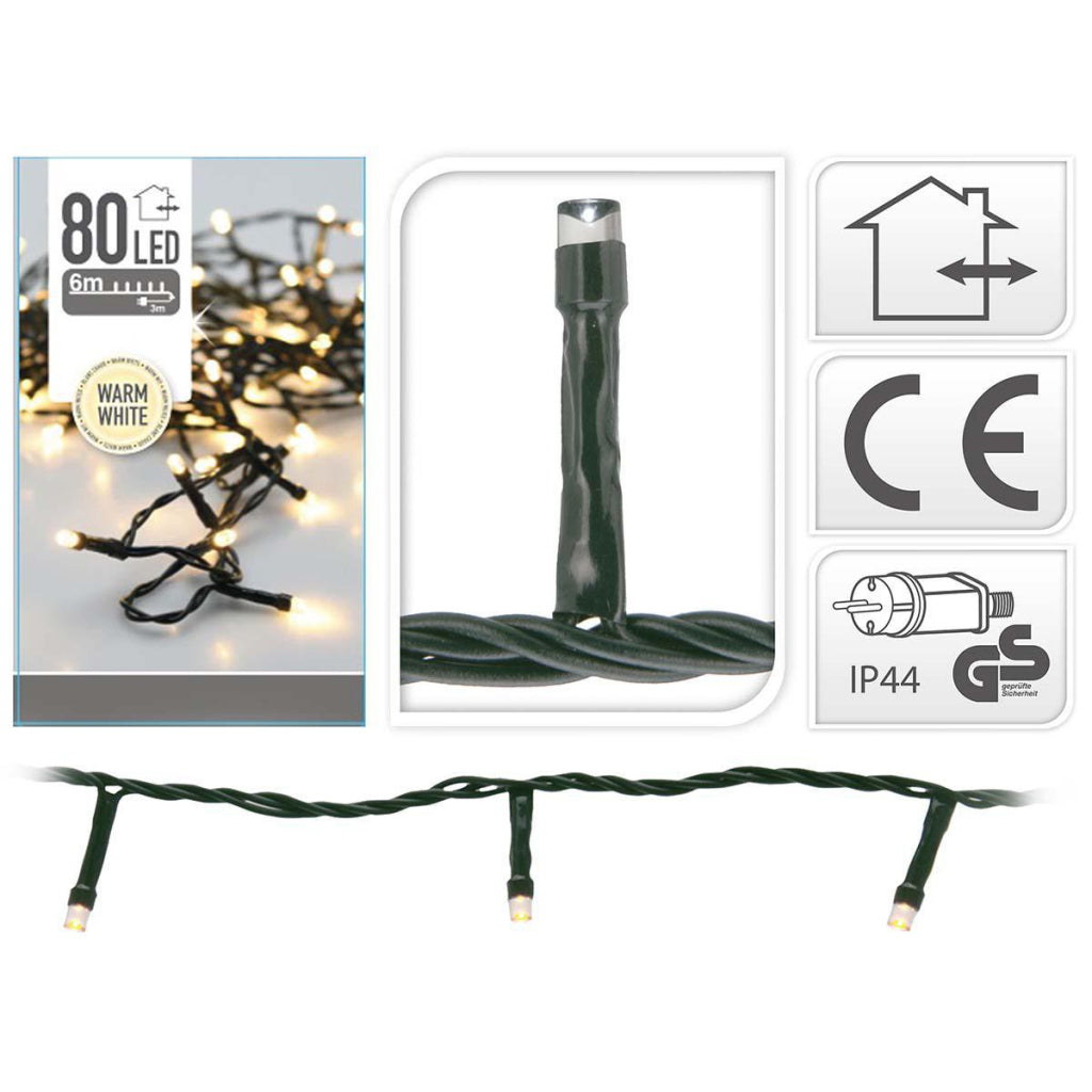 S.I.A. S.I.A. Lumières de Noël 6m 80 lumières LED IP44