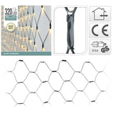 S.i.a. LED net lighting 300x150 cm 320 LEDs warm white light green