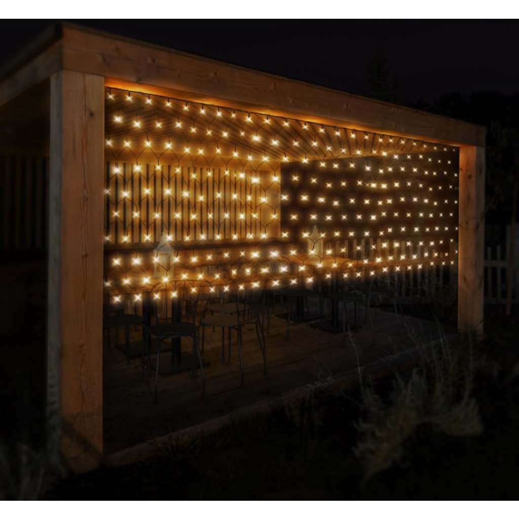 S.i.a. LED net lighting 300x150 cm 320 LEDs warm white light green