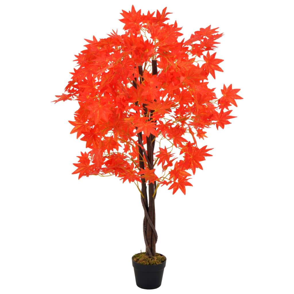 VidaXL artificial plant with pot maple 120 cm red