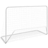 VidaXL futbolo vartai 2 vnt su tinkleliais 182x61x122 cm plieniniai balti