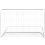 VidaXL futbolo vartai 2 vnt su tinkleliais 182x61x122 cm plieniniai balti