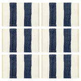 Vidaxl Placemats 6 st Chindi stribet 30x45 cm blå og hvid