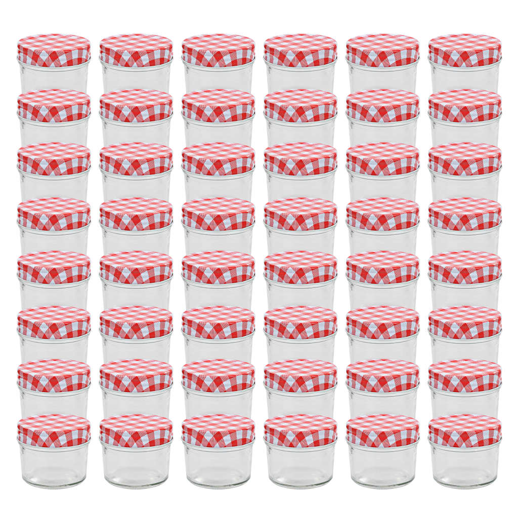 Vidaxl jam jars with red lids 48 st 110 ml glass