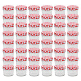 Vidaxl jam jars with red lids 48 st 110 ml glass